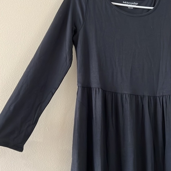 Soft Surroundings Black Jersey Stretch Long Sleeve Maxi Dress - Picture 5 of 9